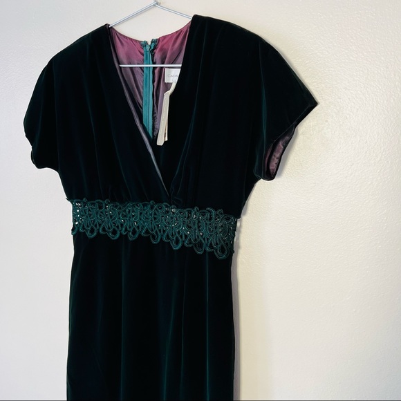 New vintage casual corner maxi velvet crochet dress front slit - Picture 10 of 10